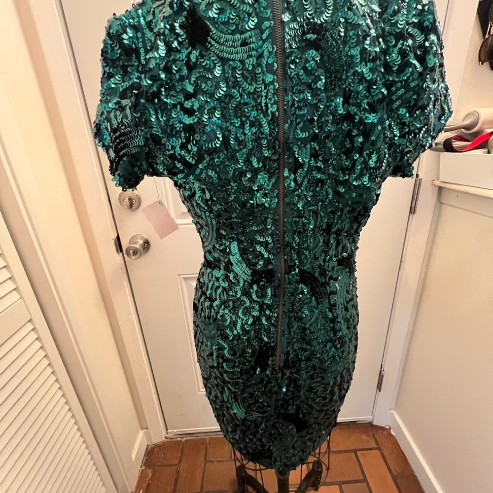 Moda International Teal Sequin Mini Dress